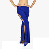 High Slit Dance And Yoga Pants With Rhinestones